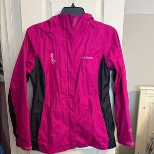 Columbia Fuchsia and Black Raincoat